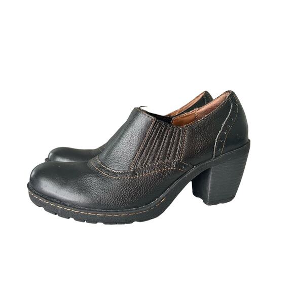 B.O.C by Born Sorla Black Chunky Heel Pebble Leather Ankle Booties Size 9 - Picture 6 of 8